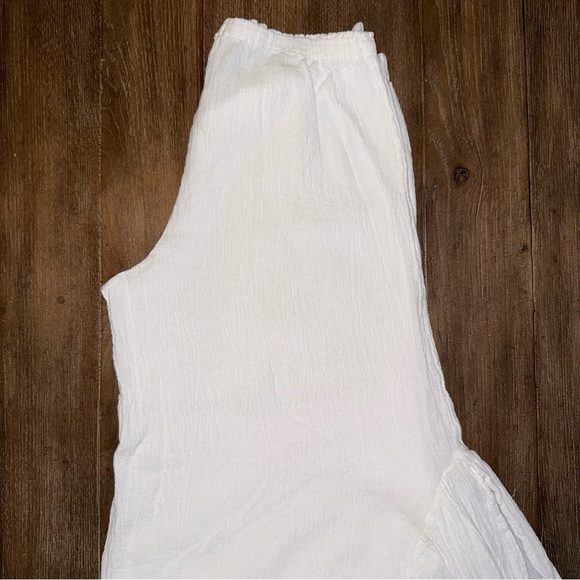 Oh My Gauze! Breeze Pant Women’s White Exaggerated Wide Leg Cotton Pull On - Picture 3 of 11
